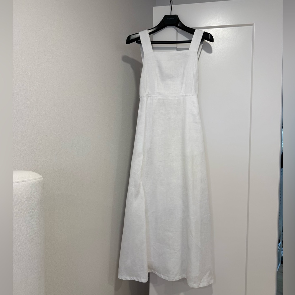 Dissh linen apron midi dress